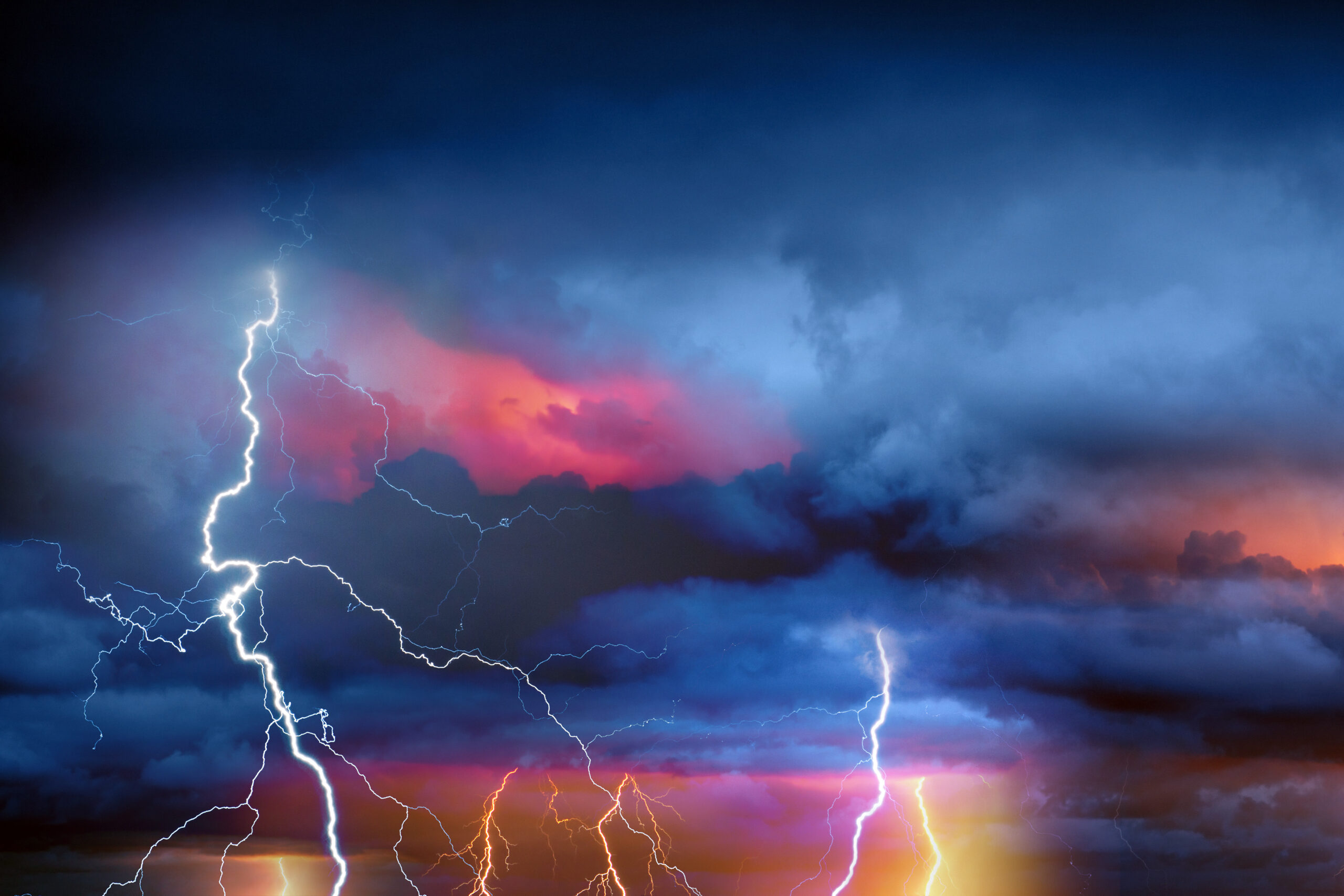 Lightning during summer storm
